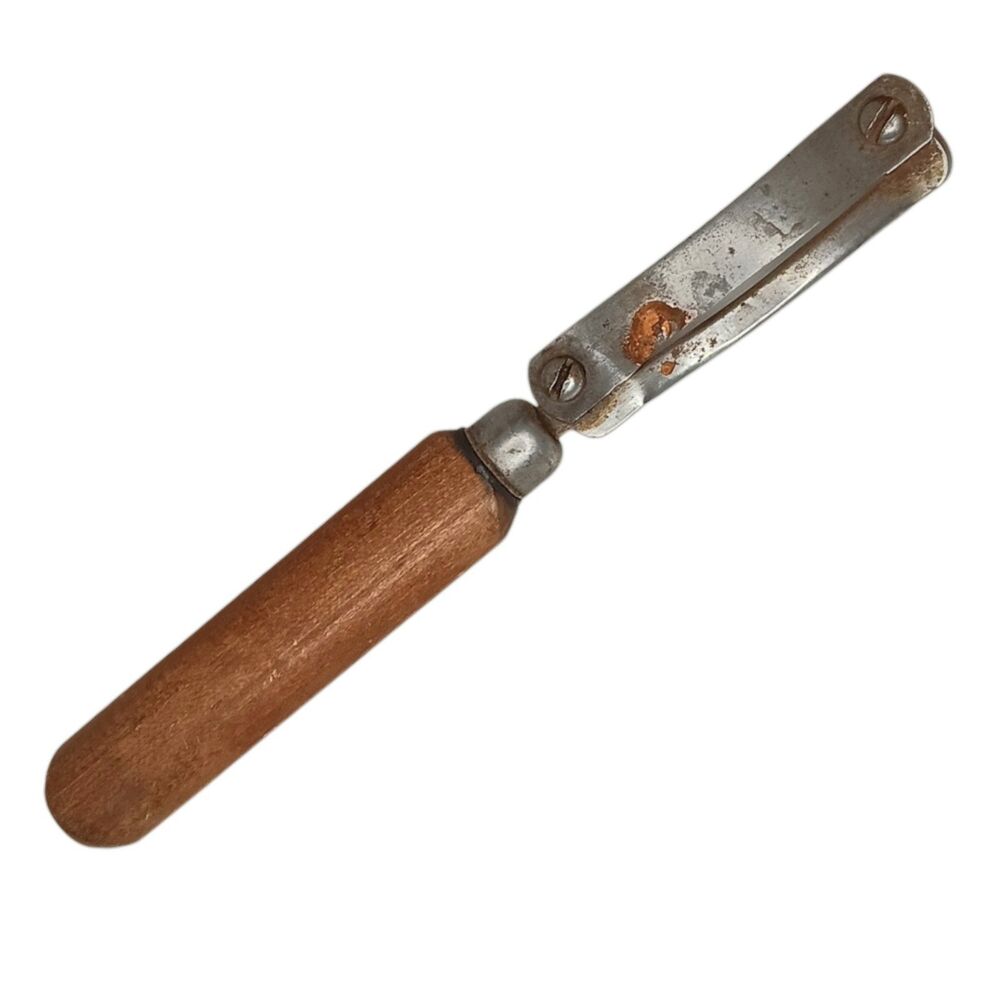 Vintage Potato Vegetable Peeler  With Wood Handle Rustic 7" x .75"